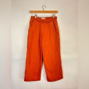 Everlane Wide Leg Cropped Jogger Sweats Rust Orange XS organic cotton